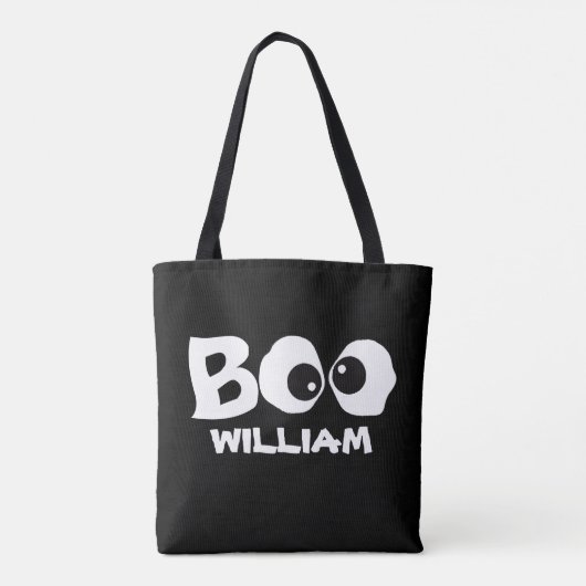 Tote Bag Halloween mignonne Simple Whimsical Ghost Boo Eyes (Dos)