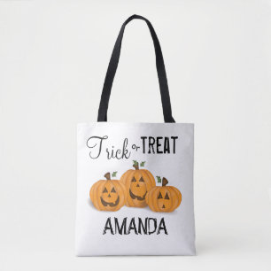 Tote Bag Halloween mignonne Trick Ou Traiter Citrouilles Dr
