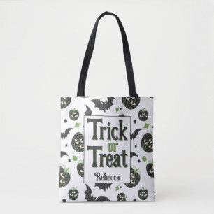 Tote Bag Halloween moderne 3 yeux Citrouille Éffrayant pour