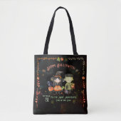 Tote Bag Halloween Monster et une sorcière (Devant)