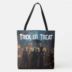 Tote Bag Halloween Monsters Tricoter ou traiter