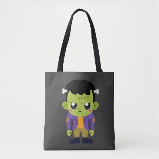 Tote Bag Halloween monstre Frankenstein Green (Devant)
