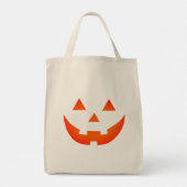 Tote Bag Halloween néon orange Jack-o'-lantern visage citro (Dos)
