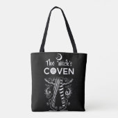 Tote Bag Halloween noir et blanc pour sorcière (Dos)