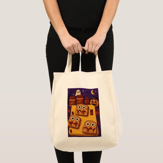 Tote Bag Halloween P&J Sandwich Design (Devant (produit))