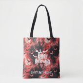 Tote Bag Halloween personnalisable avec Pleine lune rouge e (Devant)