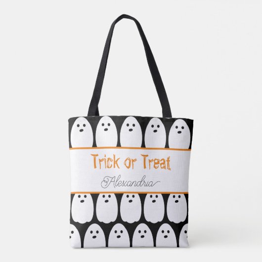 Tote Bag Halloween Personnalisé Ghosts mignon Trick ou trai (Dos)