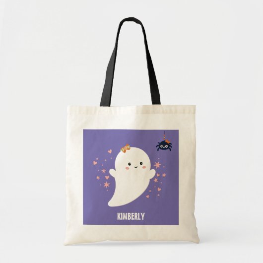 Tote Bag Halloween personnalisé mignon fantôme (Devant)