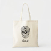 Tote Bag Halloween personnalisée au crâne de Calavera (Devant)