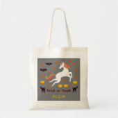 Tote Bag Halloween plus effrayant Unicorn Citrouille chauve (Devant)