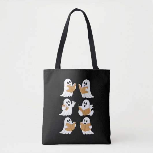 Tote Bag Halloween Professeur Ghost Lecture Livres Librairi (Devant)