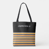 Tote Bag Halloween Retro 1960 Chevron Black Orange Nom (Dos)