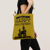 Tote Bag Halloween rétro typographique (De près)