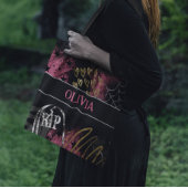 Tote Bag Halloween rose et noir réutilisable