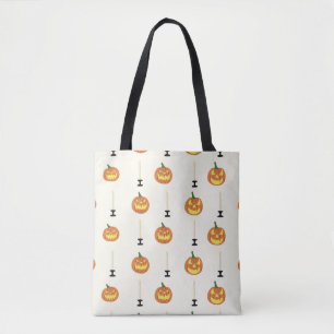 Tote Bag Halloween sans couture motif avec citrouilles et b