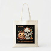 Tote Bag Halloween Skull and Pumkin (Devant)