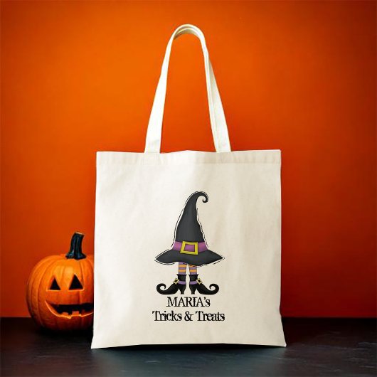 Tote Bag Halloween sorcière ou traitement personnalisé