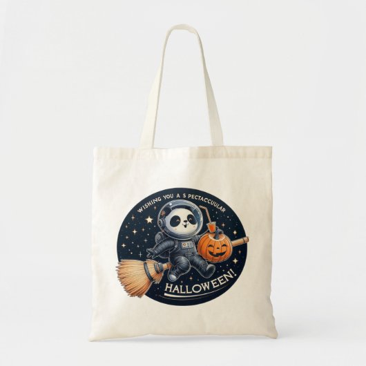 Tote Bag Halloween spectaculaire avec un panda bambou comme (Devant)