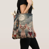 Tote Bag Halloween sphynx chats Éffrayant (De près)