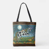 Tote Bag HALLOWEEN SPOTTÉ PONY ET CHAT CHAT Cheval Whimsica (Dos)