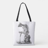 Tote Bag Halloween squelette assis anatomie (Dos)