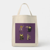 Tote Bag Halloween Squelette Dracula Mummy Griffe Reaper (Dos)