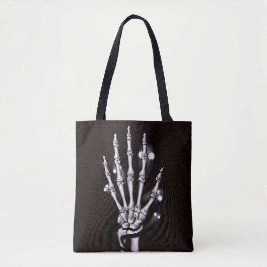 Tote Bag Halloween Squelette main Goth (Devant)