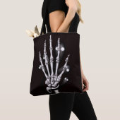 Tote Bag Halloween Squelette main Goth (De près)