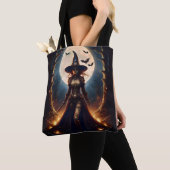 Tote Bag Halloween Steampunk Forest Witch (De près)