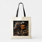 Tote Bag Halloween Steampunk Jack-O-Lantern Horseman (Dos)