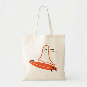 Tote Bag Halloween Surfer Ghost noir