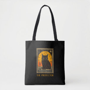 Tote Bag Halloween Tarot Chat Noir Le Protecteur Fortune Te