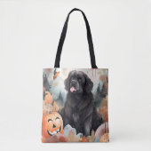 Tote Bag Halloween Terre-Neuve avec la peur Citrouille (Devant)