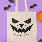Tote Bag Halloween thème Jack-o'-lantern visage Citrouille