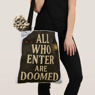 Tote Bag Halloween Tous Ceux Qui Entrent Sont Condamnés