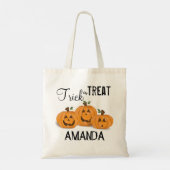Tote Bag Halloween Trick Ou Traiter Citrouille Whimsical (Dos)