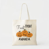 Tote Bag Halloween Trick Ou Traiter Citrouille Whimsical (Devant)