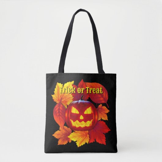 Tote Bag Halloween Trick ou Treat Jack O'lantern (Devant)
