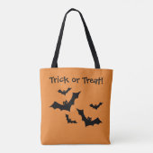 Tote Bag Halloween Trick ou Treat Jack O'Lantern Bats Nom (Dos)