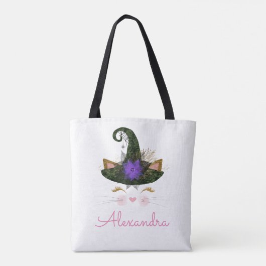 Tote Bag Halloween Trick ou Treat Kitty Witogram (Dos)