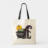 Tote Bag Halloween Trick ou Treat Witch Bat Cauldron person (Dos)