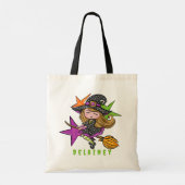 Tote Bag Halloween Trick ou Treat Witch Étoiles blanches (Dos)