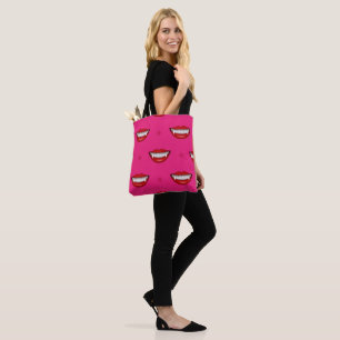 Tote Bag Halloween Vampire rose éffrayant
