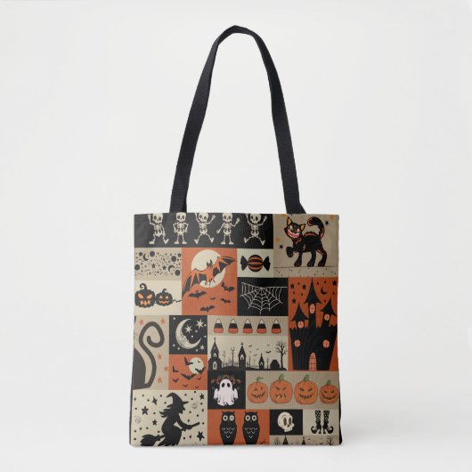 Tote Bag Halloween vintage, nostalgie d'Halloween (Devant)