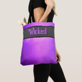 Tote Bag Halloween violet à double face (De près)