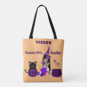 Tote Bag Halloween Wicked Wandering sorcière Orange Cute Ca (Dos)