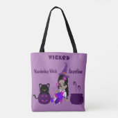 Tote Bag Halloween Wicked Wandering sorcière pourpre mignon (Dos)