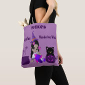 Tote Bag Halloween Wicked Wandering sorcière pourpre mignon (De près)