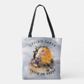 Tote Bag Halloween Witch Woods Scene ou Treat (Dos)