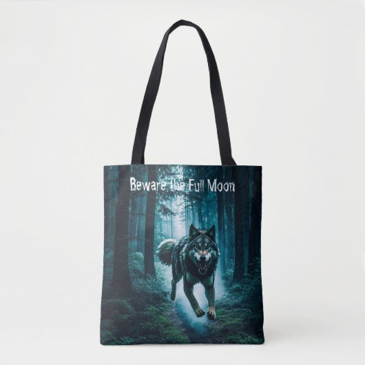 Tote Bag Halloween Wolf Feral (Devant)